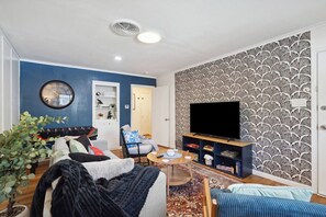 Smart TV, foosball, books
