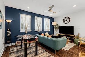 Smart TV, table football, books