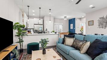 Smart TV, foosball, books