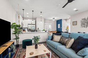 Smart TV, foosball, books