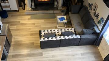 TV, fireplace, DVD player, stereo