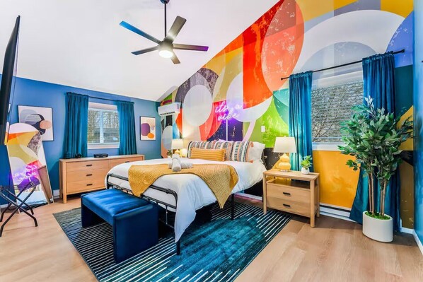 5 habitaciones, tabla de planchar con plancha y cuna de viaje 
