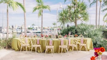 Outdoor banquet area