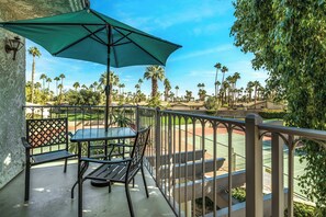 Outdoor dining - Resort-Style Condo with Pool and Views (Palm Springs)