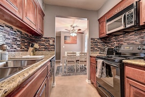 Microwave, oven, stovetop, dishwasher