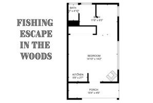 Studio, 1 King Bed, Fireplace, Garden View (Fishing Escape in the Woods) | Floor plan