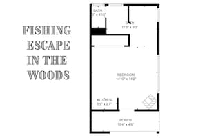 Studio, 1 King Bed, Fireplace, Garden View (Fishing Escape in the Woods) | Floor plan