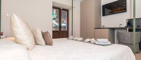 1 غرفة نوم وواي فاي وملاءات أسرّة