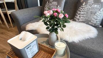 Apartment, 1 Schlafzimmer, barrierefrei, Raucher | Wohnbereich