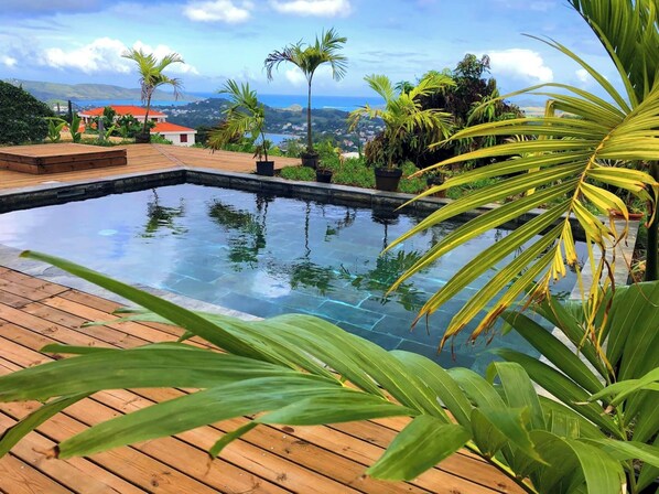 Outdoor pool, a heated pool