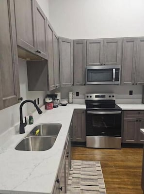 Microwave, oven, stovetop, dishwasher