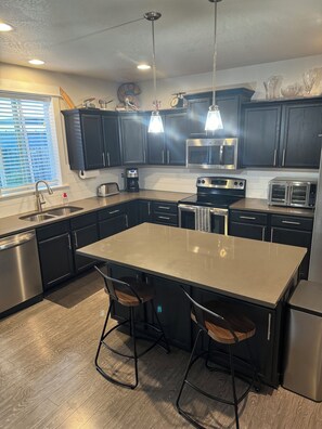 Microwave, oven, stovetop, dishwasher