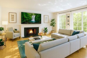 Smart TV, fireplace