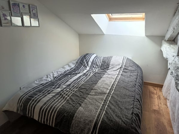 1 chambre, fer et planche à repasser
