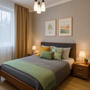 2 chambres, fer et planche à repasser, Wi-Fi gratuit, draps fournis