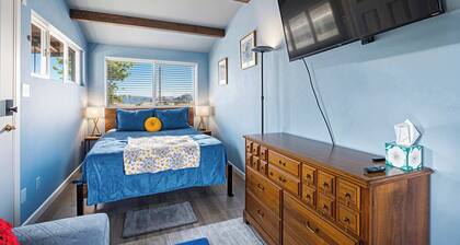 Studio with covered deck and Birch Bay View