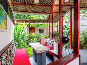Villa, 3 chambres, accessible aux personnes à mobilité réduite, piscine privée | Terrasse/Patio