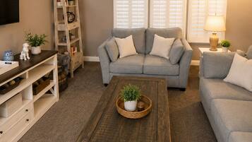 Smart TV, video games, foosball, books