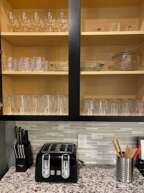 Microwave, oven, stovetop, dishwasher