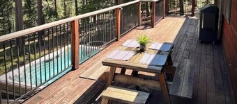 Casa Luna swim spa in the woods