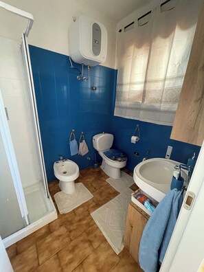 Sèche-cheveux, serviettes fournies, savon, papier toilette