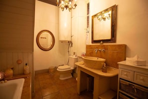 Eco-friendly toiletries, hair dryer, towels, soap