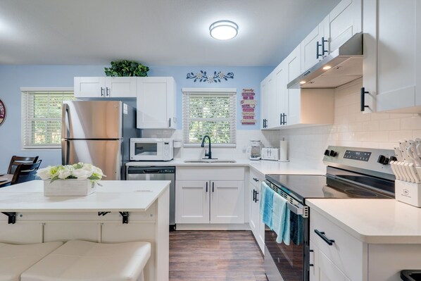 Microwave, oven, stovetop, dishwasher