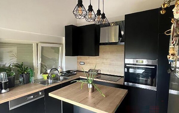 Fridge, oven, stovetop, dishwasher