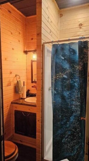 Hair dryer, towels, toilet paper