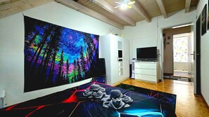 1 slaapkamer, een strijkplank/strijkijzer, wifi, beddengoed