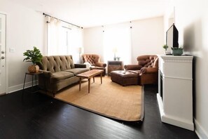 Smart TV, fireplace, video games