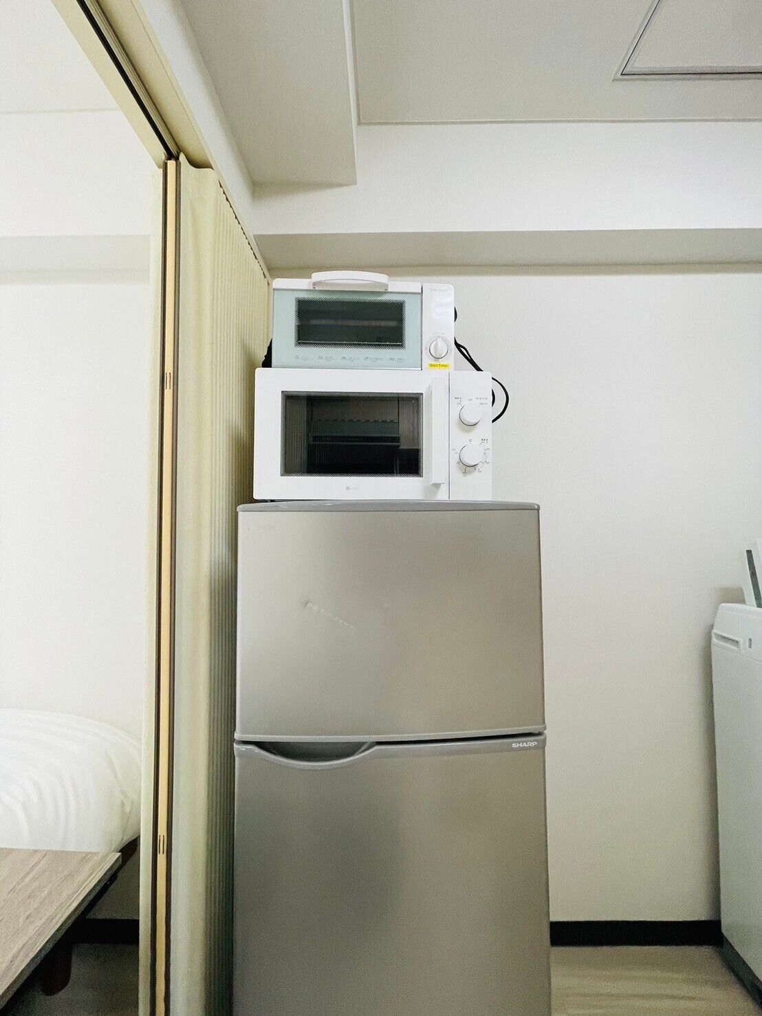 Lägenhet - balkong - utsikt mot staden | Eget kök | Minikylskåp, mikrovågsugn, spishäll och grytor/köksredskap