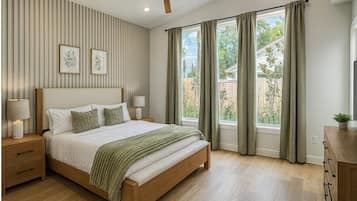 4 habitaciones, tabla de planchar con plancha, cuna de viaje y wifi