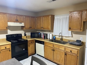 Microwave, oven, stovetop, dishwasher
