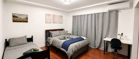 Desk, free WiFi, bed sheets
