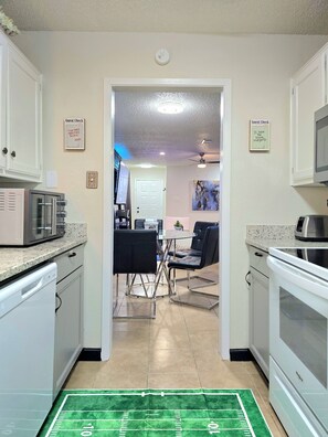 Microwave, oven, stovetop, dishwasher