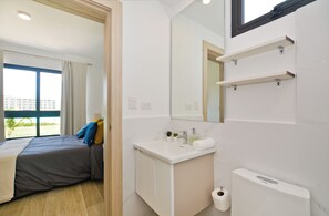 Hair dryer, towels, toilet paper