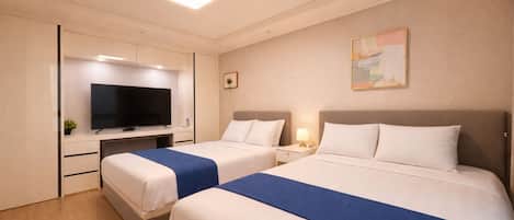 Family Suite | Gebar bulu kapas, ruang kerja komputer riba, Wi-fi percuma, cadar katil