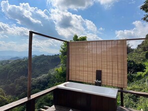 Exclusive Suite, Mountain View | Bathroom | Separate tub and shower, towels, soap, shampoo