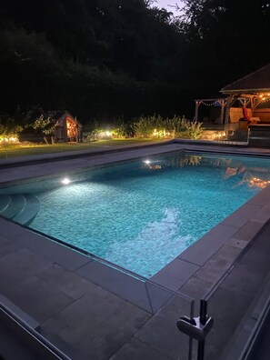 Outdoor pool, a heated pool