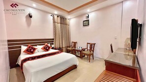 Desk, free WiFi, bed sheets