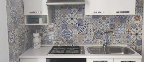 Fridge, oven, stovetop, cookware/dishes/utensils