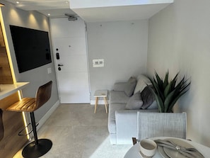 Apartment, 1 Bedroom, Balcony | Living room - Stylish 1BR Getaway, Jacuzzi, Fireplace, Gym and AC (Medellín)