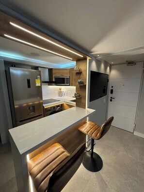 Apartment, 1 Bedroom, Balcony | Interior - Stylish 1BR Getaway, Jacuzzi, Fireplace, Gym and AC (Medellín)