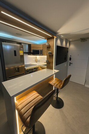 Apartment, 1 Bedroom, Balcony | Interior - Stylish 1BR Getaway, Jacuzzi, Fireplace, Gym and AC (Medellín)
