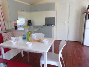 Fridge, microwave, coffee/tea maker