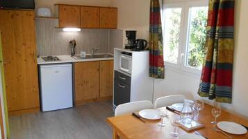 Réfrigérateur, micro-ondes, cafetiÚre/bouilloire, grille-pain