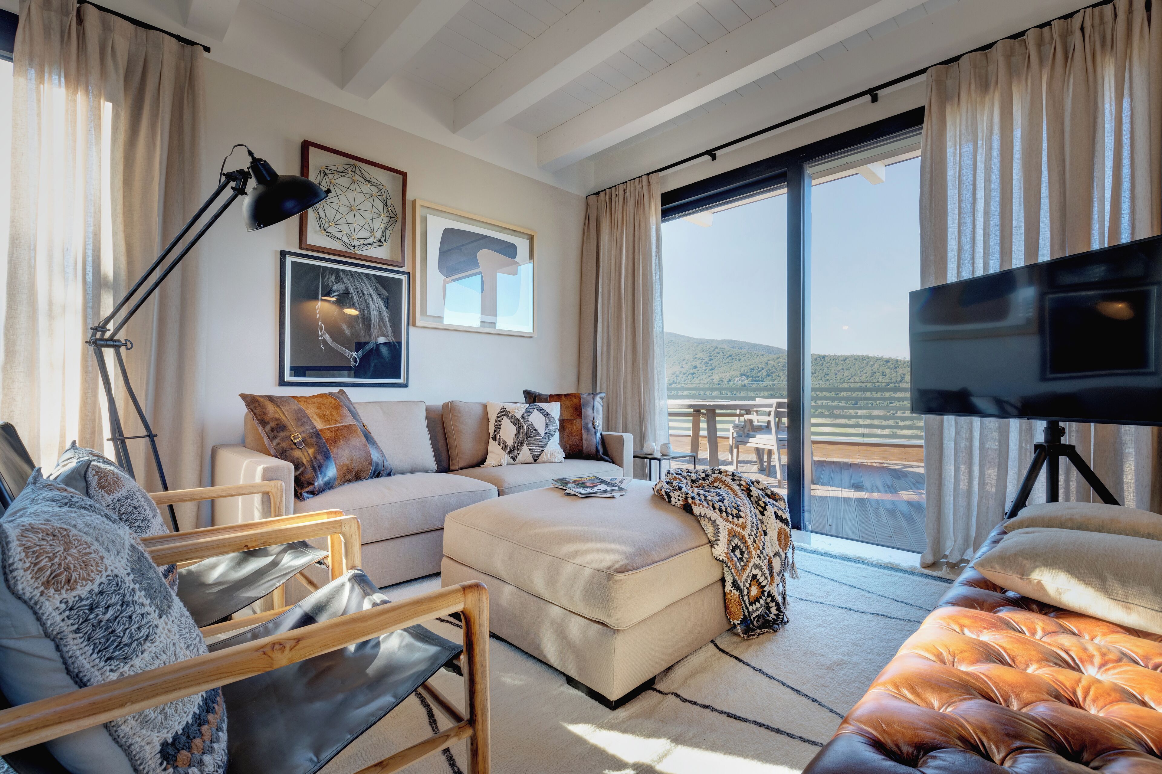 Villa, 3 Schlafzimmer, Whirlpool, Hügelblick | Wohnbereich