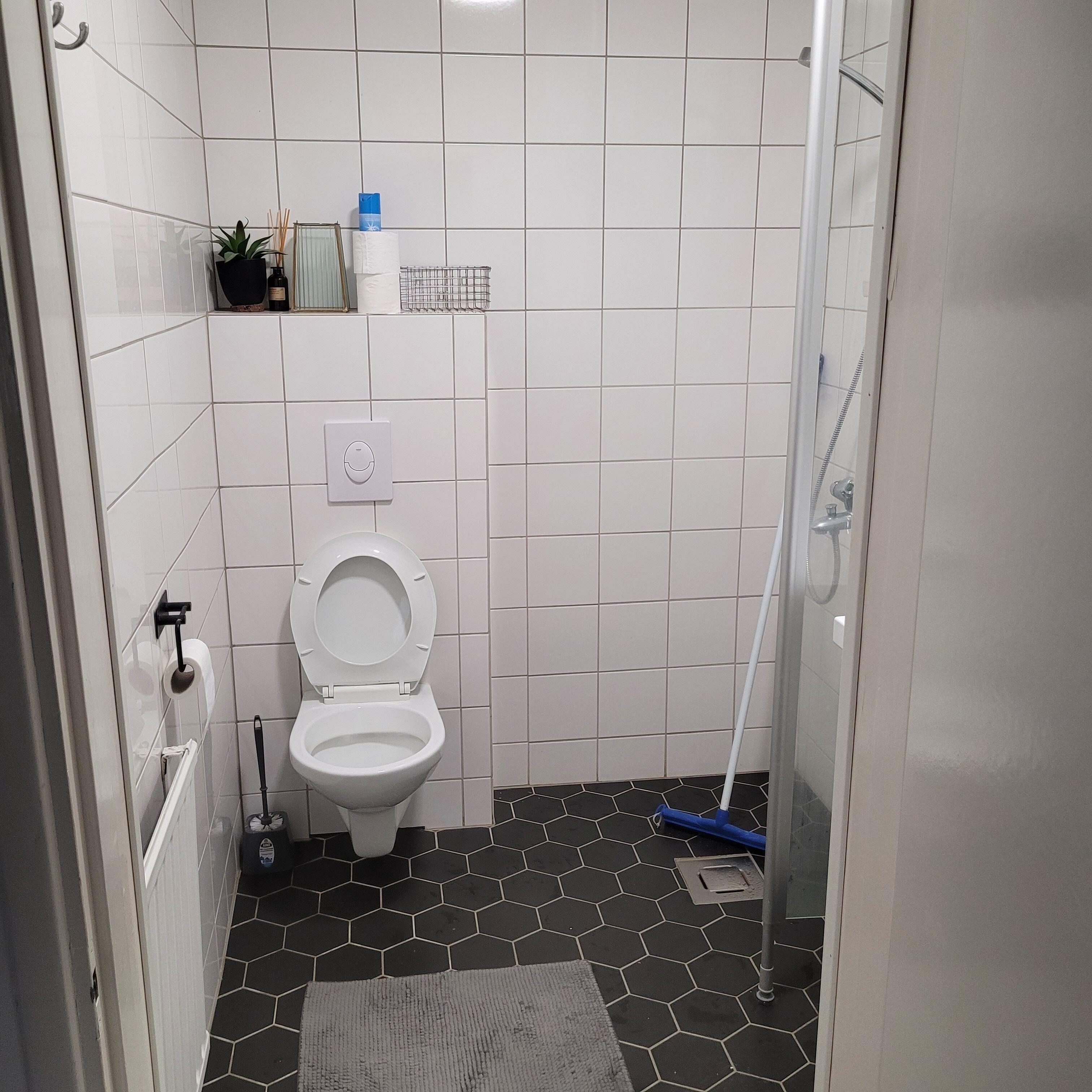 Douche, sèche-cheveux, serviettes fournies, papier toilette