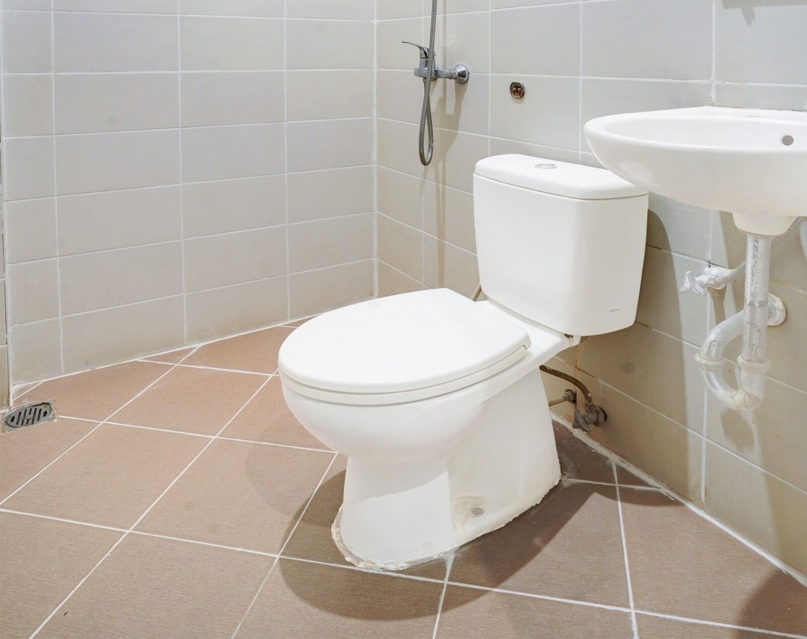 Shower, rainfall showerhead, bidet, towels